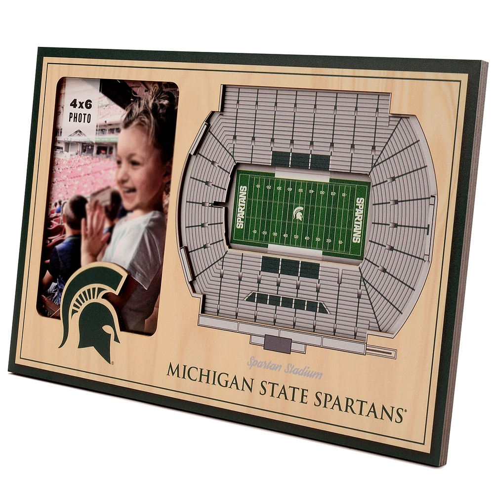 Brown Michigan State Spartans 3D StadiumViews Picture Frame