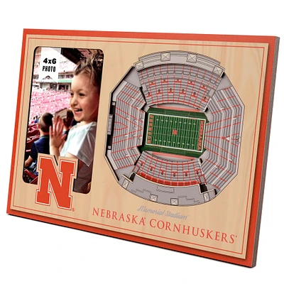 Brown Nebraska Huskers 3D StadiumViews Picture Frame