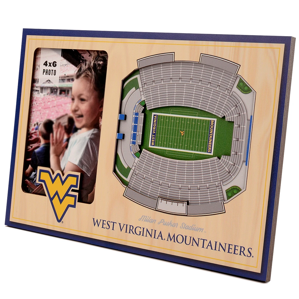 Brown West Virginia Mountaineers 3D StadiumViews Picture Frame