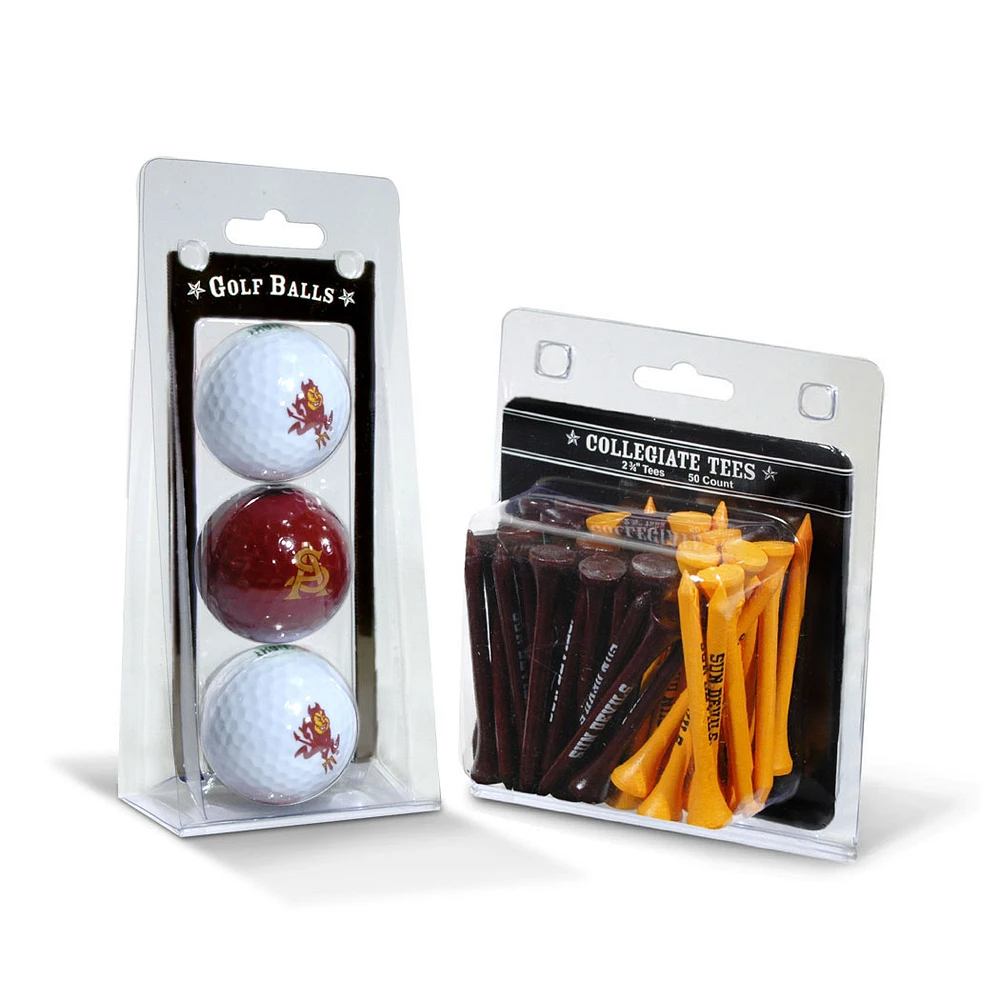 Arizona State Sun Devils 3-Golf Ball & 50-Golf Tee Set