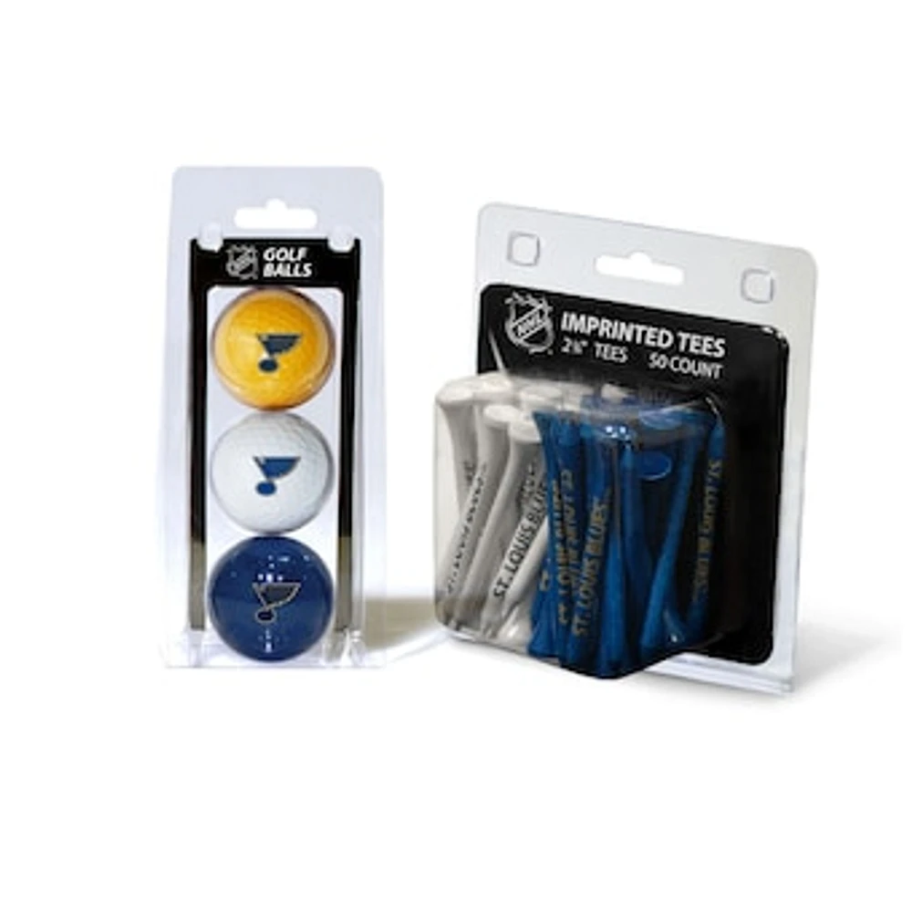 St. Louis Blues 3-Golf Ball & 50-Golf Tee Set