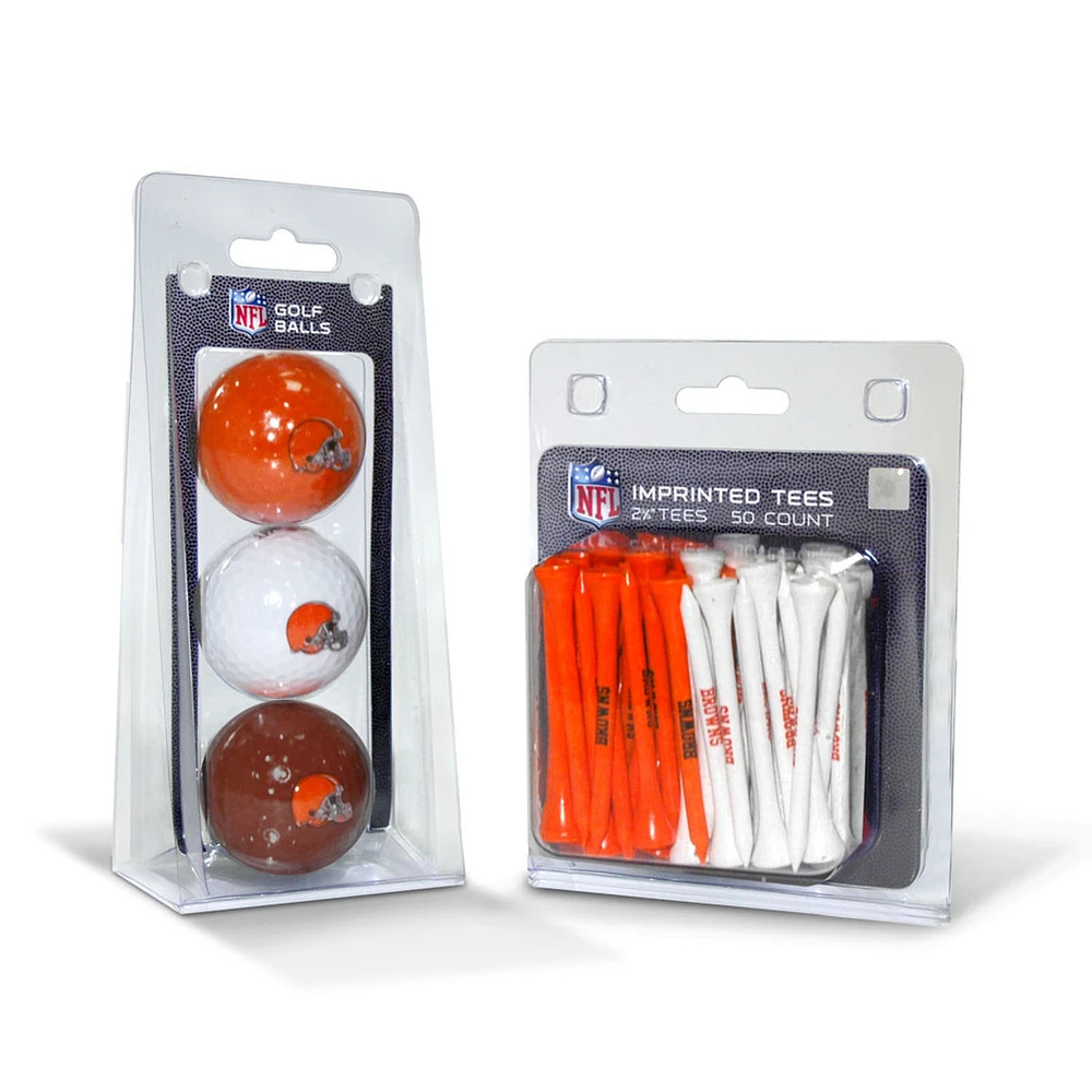 Cleveland Browns 3-Golf Ball & 50-Golf Tee Set