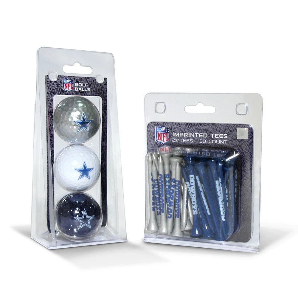 Dallas Cowboys 3-Golf Ball & 50-Golf Tee Set