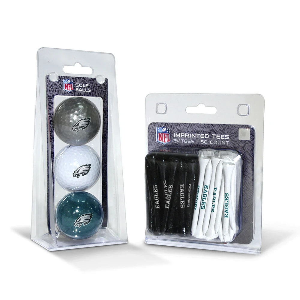 Philadelphia Eagles 3-Golf Ball & 50-Golf Tee Set