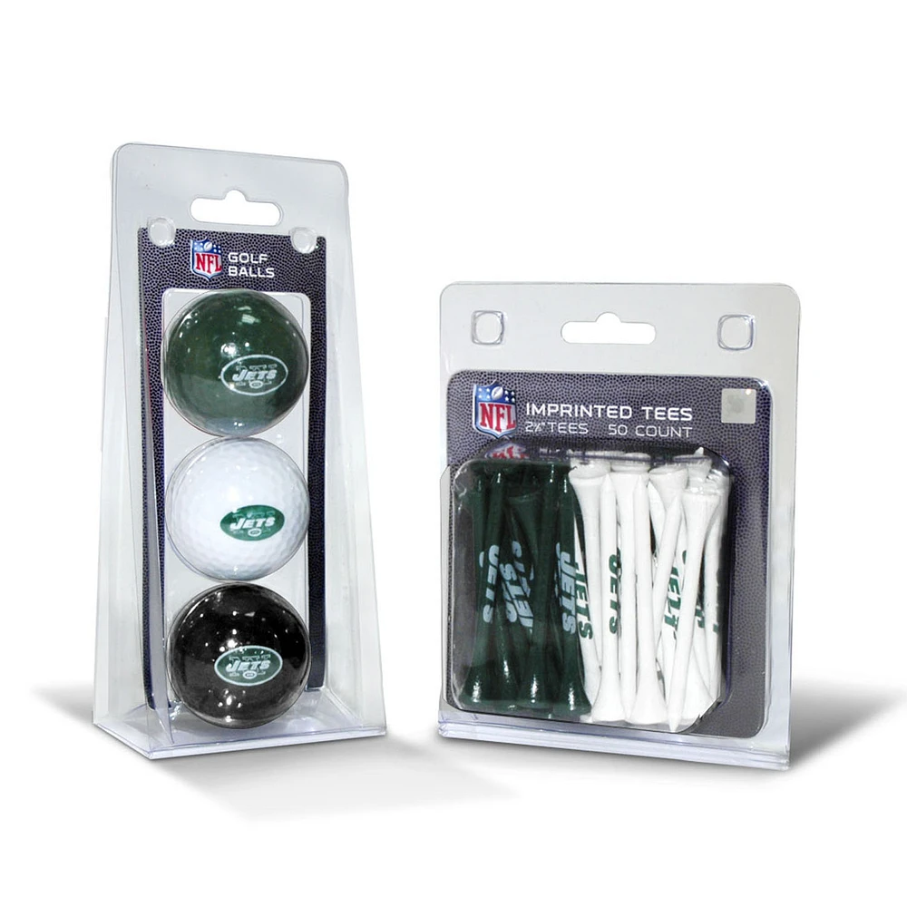 New York Jets 3-Golf Ball & 50-Golf Tee Set