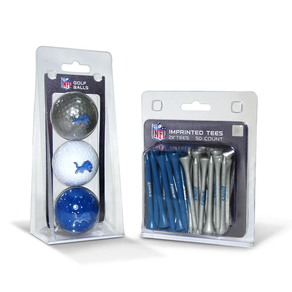 Detroit Lions 3-Golf Ball & 50-Golf Tee Set