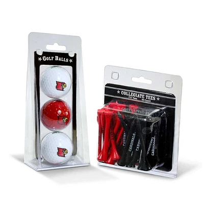 Louisville Cardinals 3-Golf Ball & 50-Golf Tee Set