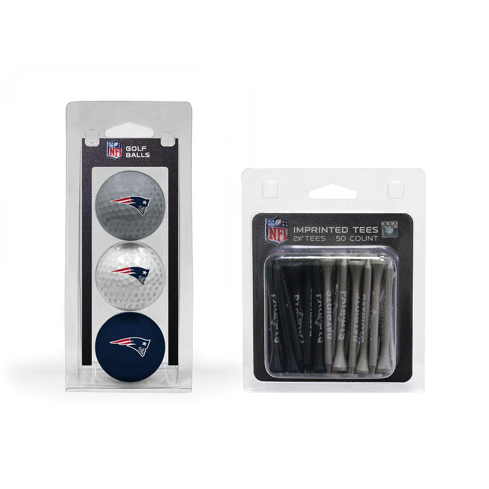 New England Patriots 3-Golf Ball & 50-Golf Tee Set