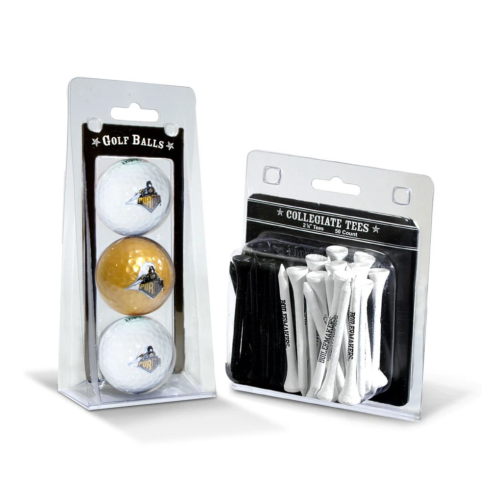Purdue Boilermakers 3-Golf Ball & 50-Golf Tee Set