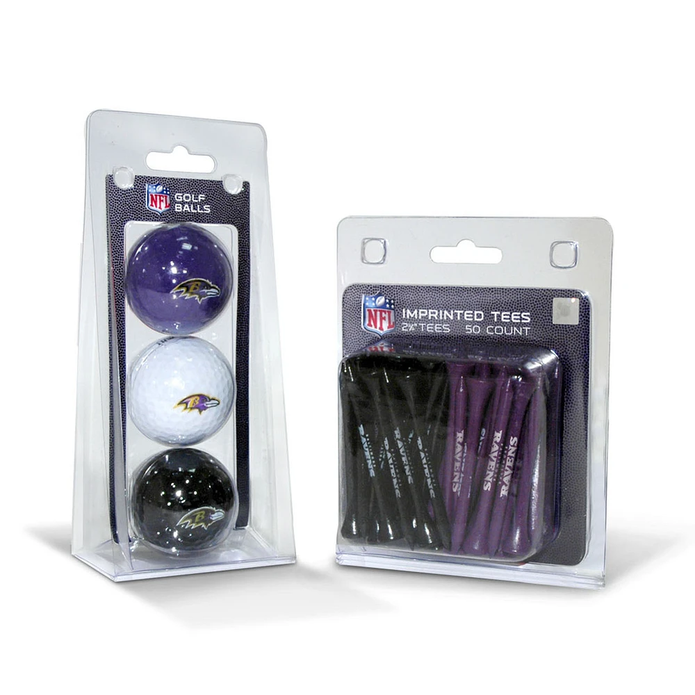 Baltimore Ravens 3-Golf Ball & 50-Golf Tee Set