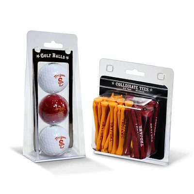 USC Trojans 3-Golf Ball & 50-Golf Tee Set