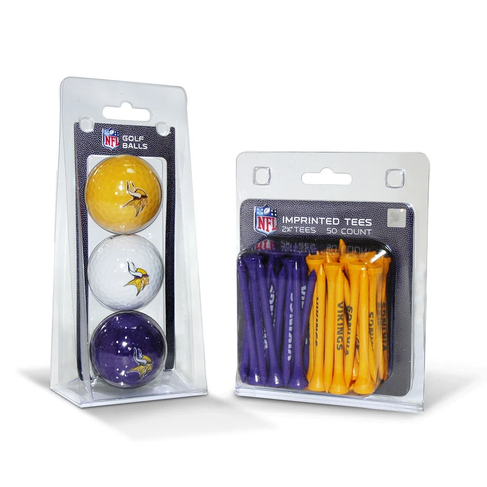 Minnesota Vikings 3-Golf Ball & 50-Golf Tee Set