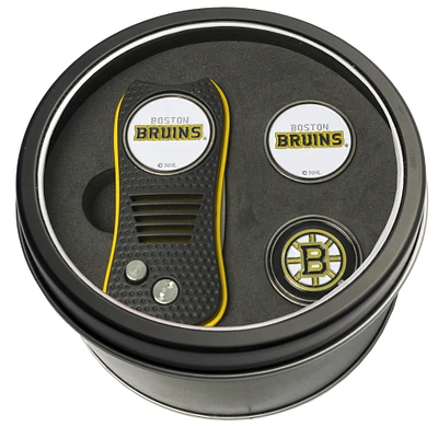 Boston Bruins Divot Tool & Ball Markers Personalized Tin Gift Set