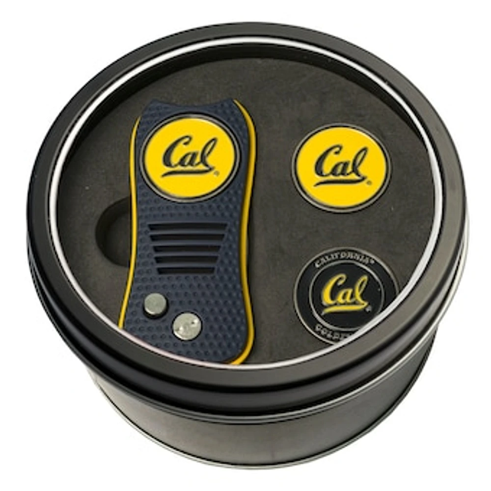 Cal Bears Divot Tool & Ball Markers Personalized Tin Gift Set