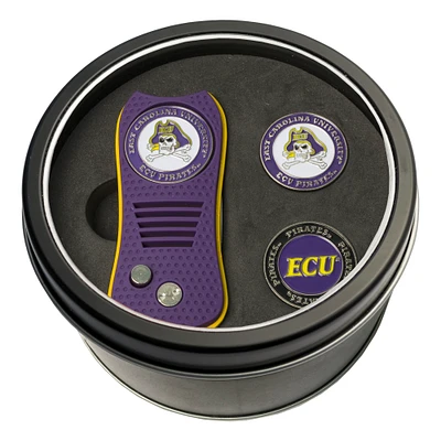 ECU Pirates Divot Tool & Ball Markers Personalized Tin Gift Set