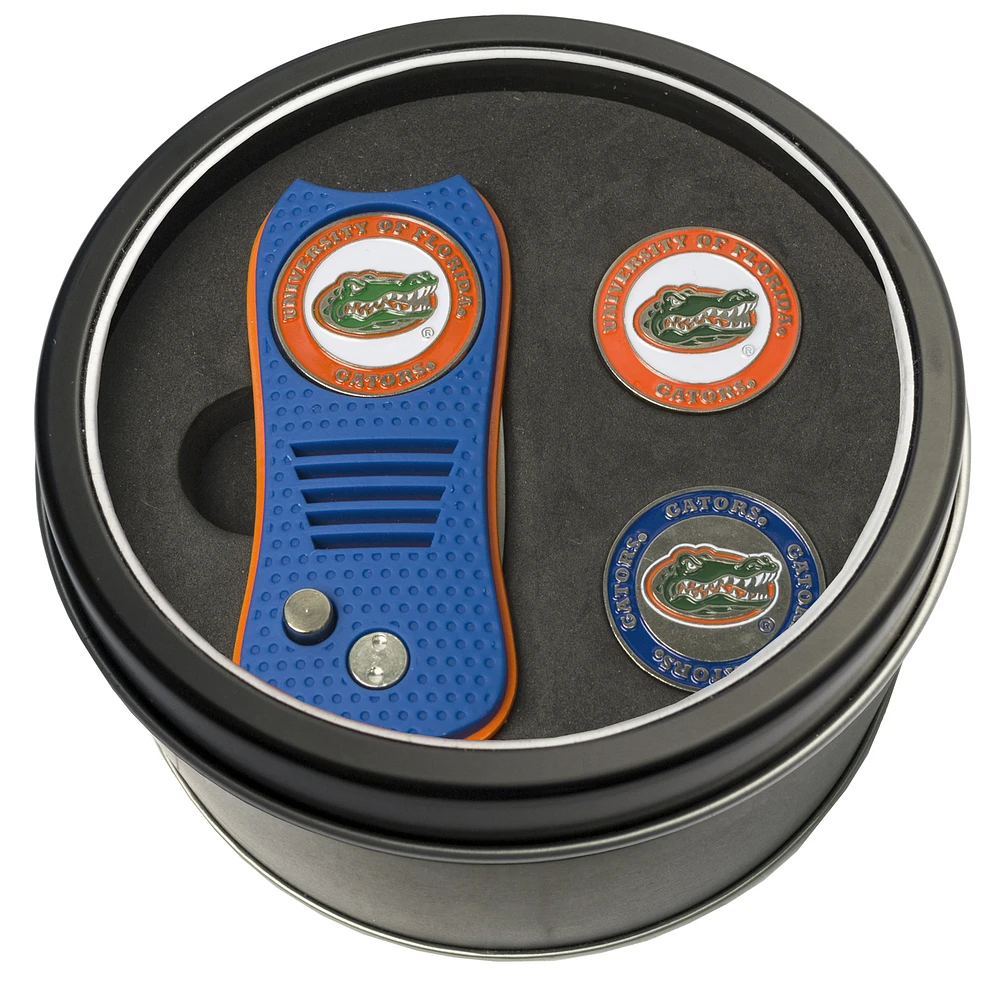 Florida Gators Divot Tool & Ball Markers Personalized Tin Gift Set