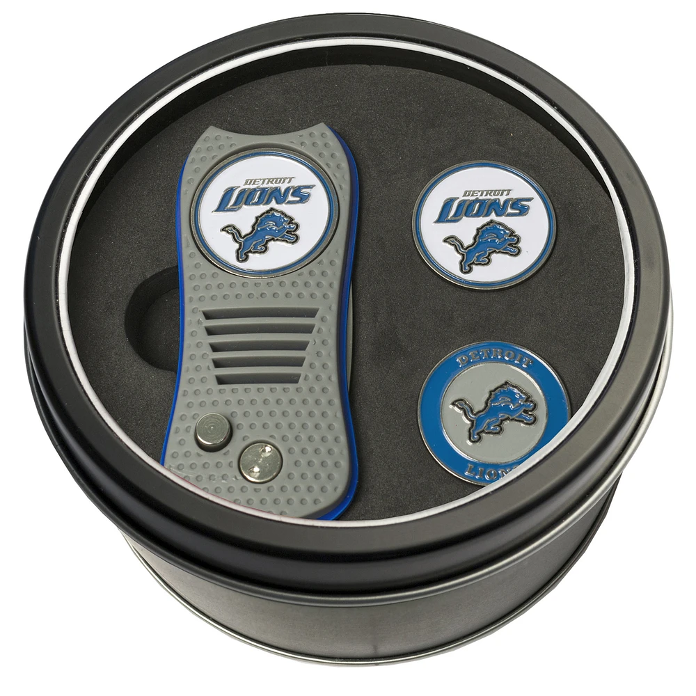 Detroit Lions Divot Tool & Ball Markers Personalized Tin Gift Set