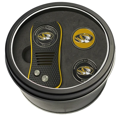 Missouri Tigers Divot Tool & Ball Markers Personalized Tin Gift Set