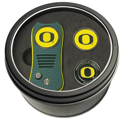 Oregon Ducks Divot Tool & Ball Markers Personalized Tin Gift Set