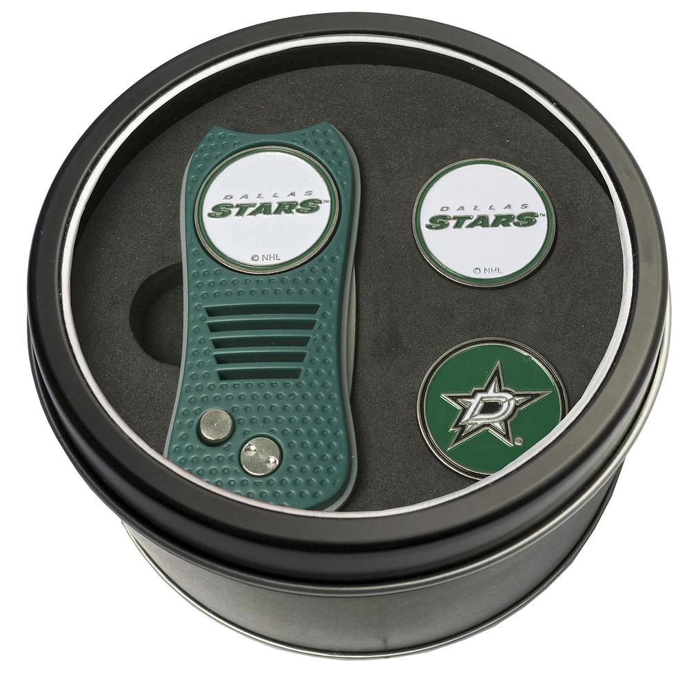 Dallas Stars Divot Tool & Ball Markers Personalized Tin Gift Set