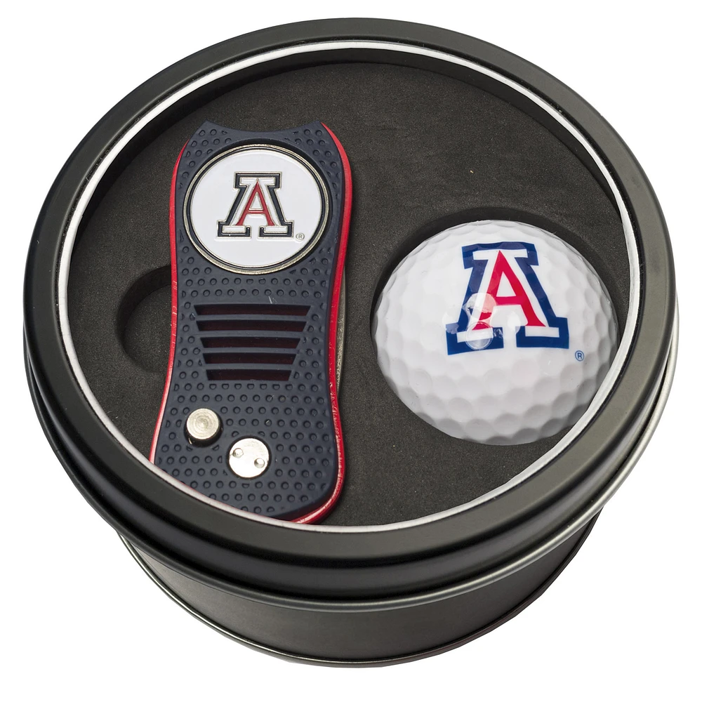 Arizona Wildcats Divot Tool & Golf Ball Personalized Tin Gift Set