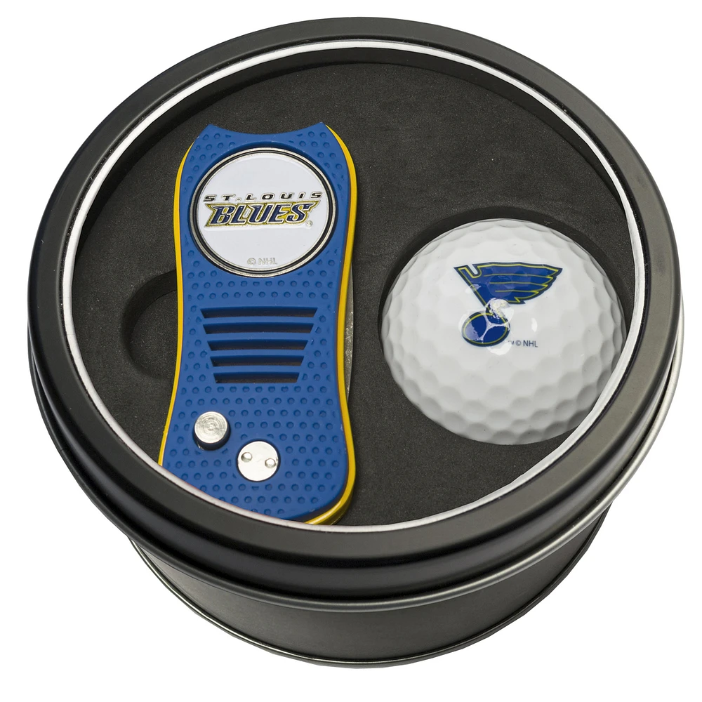 St. Louis Blues Divot Tool & Golf Ball Personalized Tin Gift Set