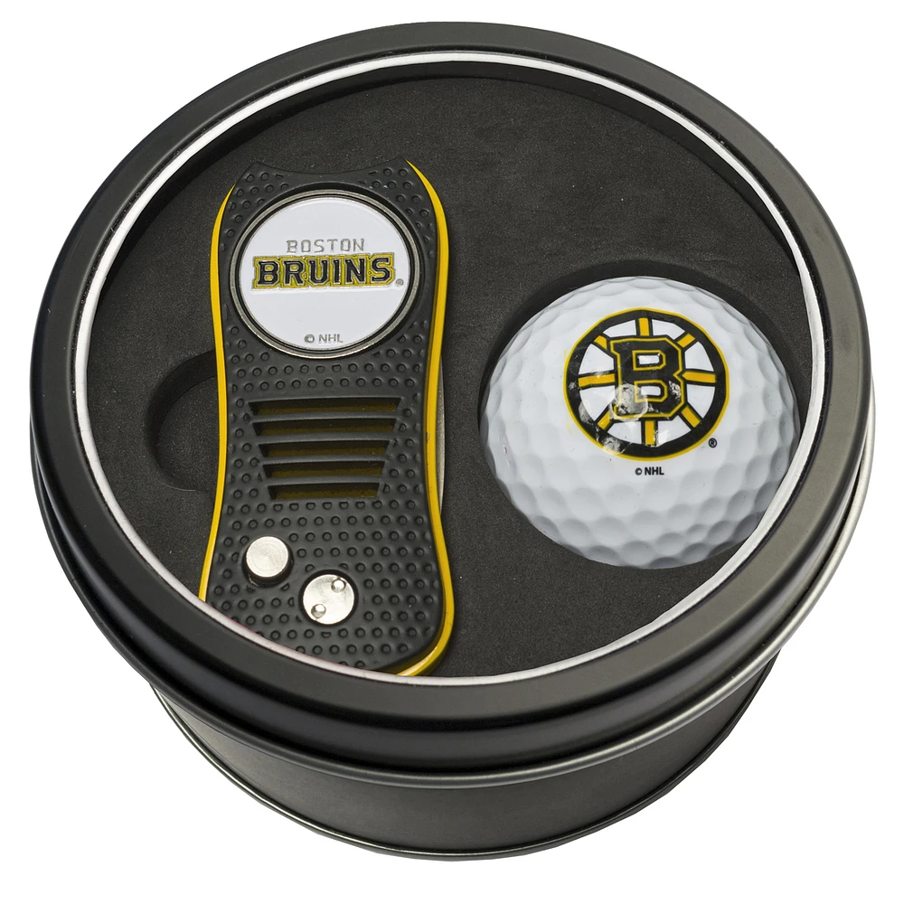 Boston Bruins Divot Tool & Golf Ball Personalized Tin Gift Set