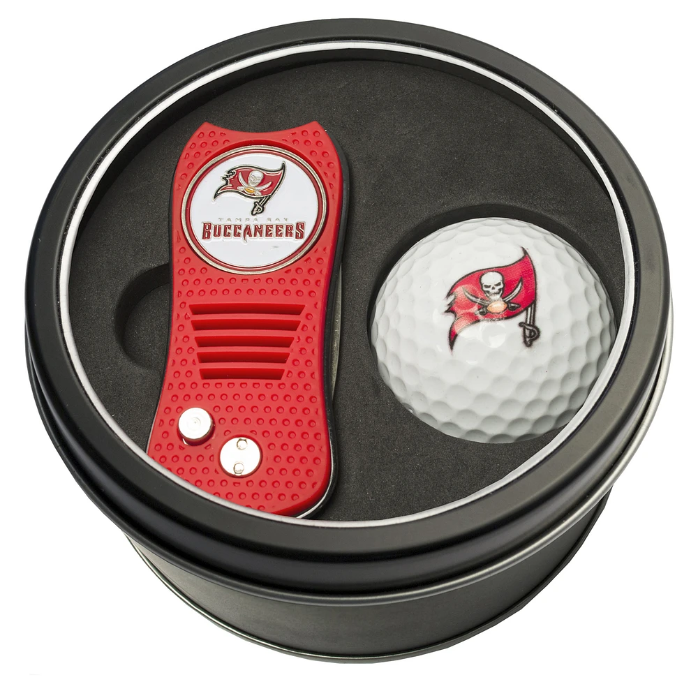 Tampa Bay Buccaneers Divot Tool & Golf Ball Personalized Tin Gift Set