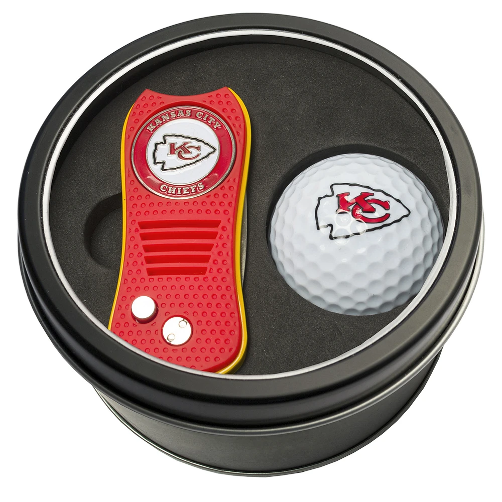 Kansas City Chiefs Divot Tool & Golf Ball Personalized Tin Gift Set