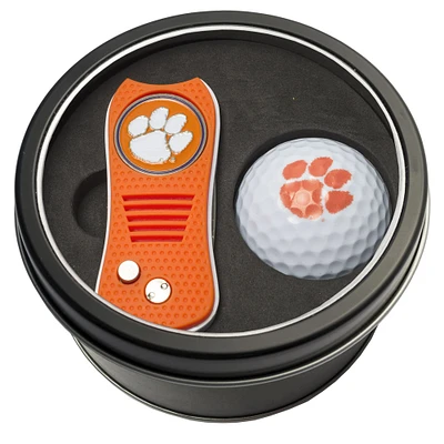 Clemson Tigers Divot Tool & Golf Ball Personalized Tin Gift Set