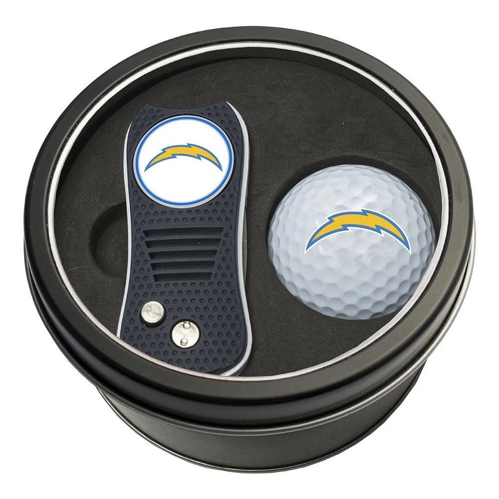 Los Angeles Chargers Divot Tool & Golf Ball Personalized Tin Gift Set
