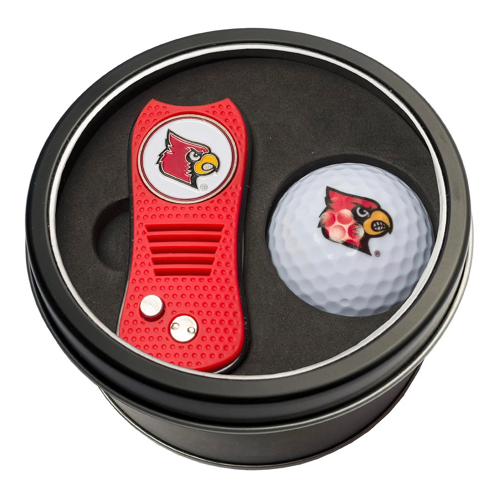 Louisville Cardinals Divot Tool & Golf Ball Personalized Tin Gift Set