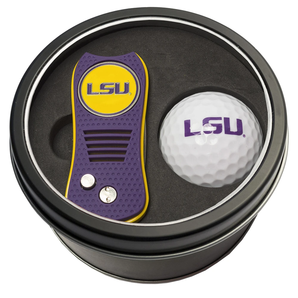 LSU Tigers Divot Tool & Golf Ball Personalized Tin Gift Set