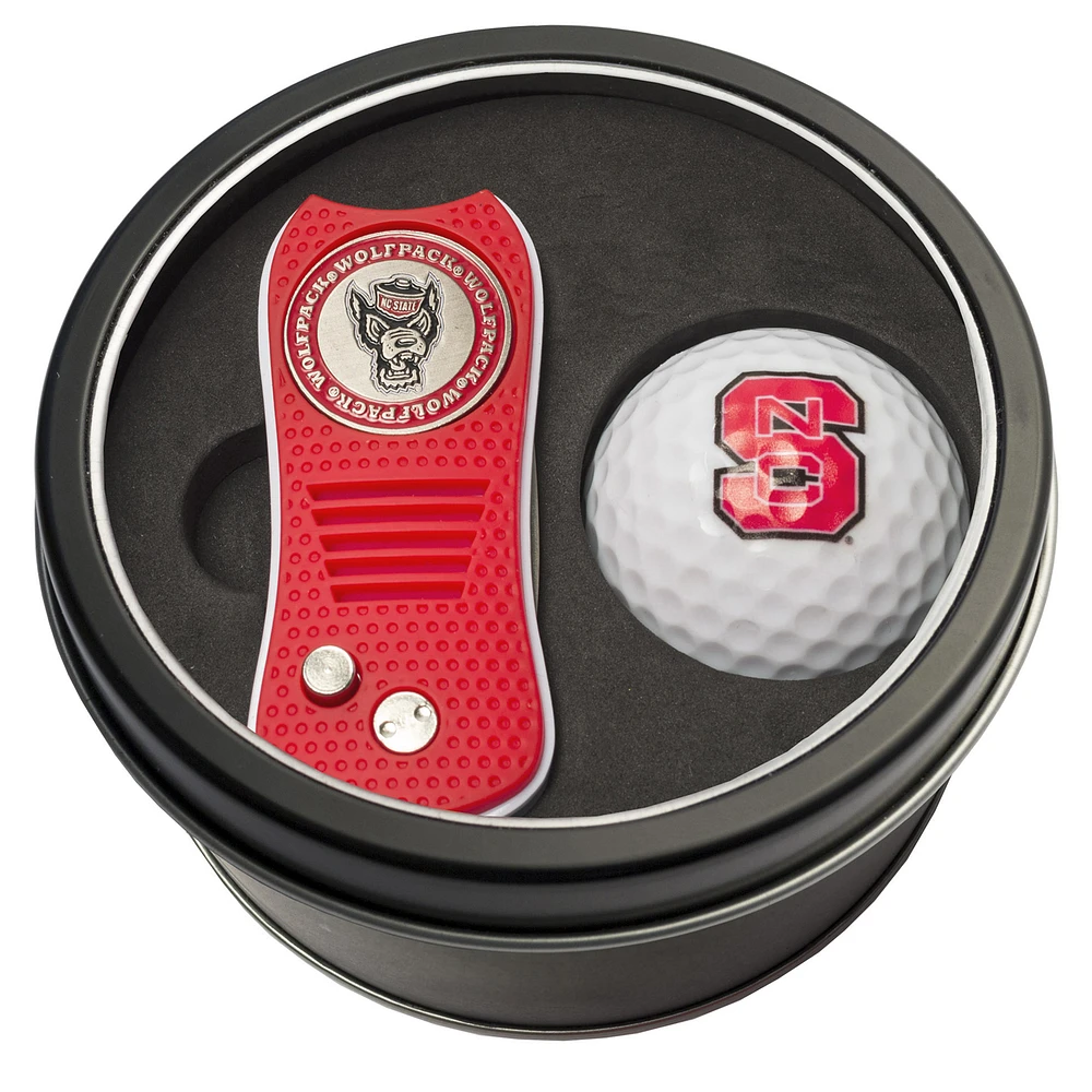 NC State Wolfpack Divot Tool & Golf Ball Personalized Tin Gift Set