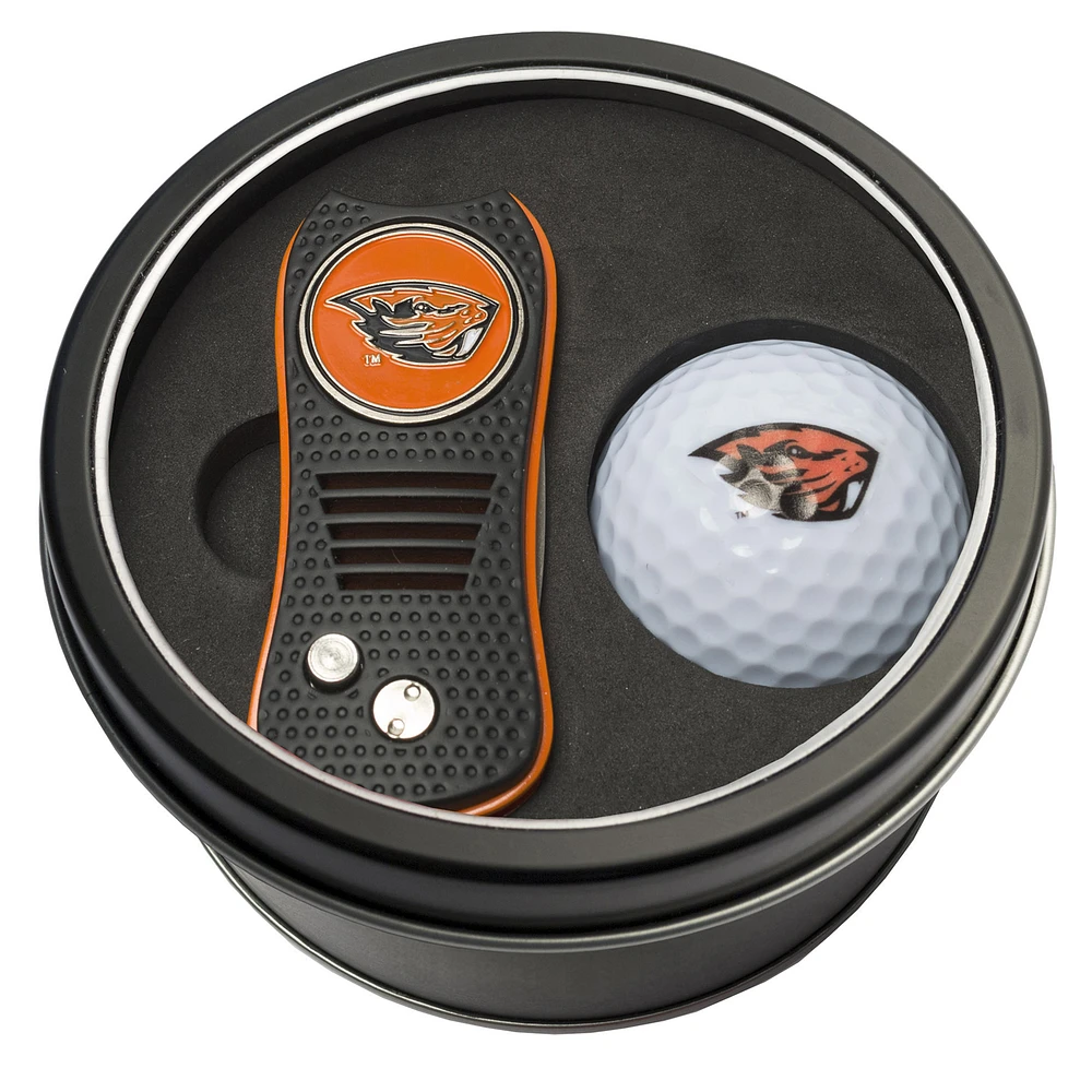 Oregon State Beavers Divot Tool & Golf Ball Personalized Tin Gift Set