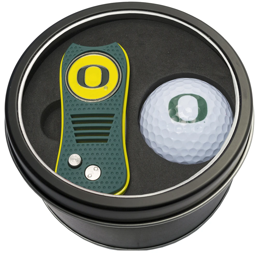 Oregon Ducks Divot Tool & Golf Ball Personalized Tin Gift Set