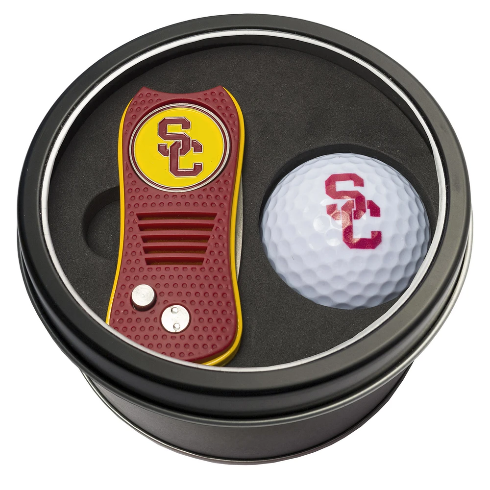 USC Trojans Divot Tool & Golf Ball Personalized Tin Gift Set