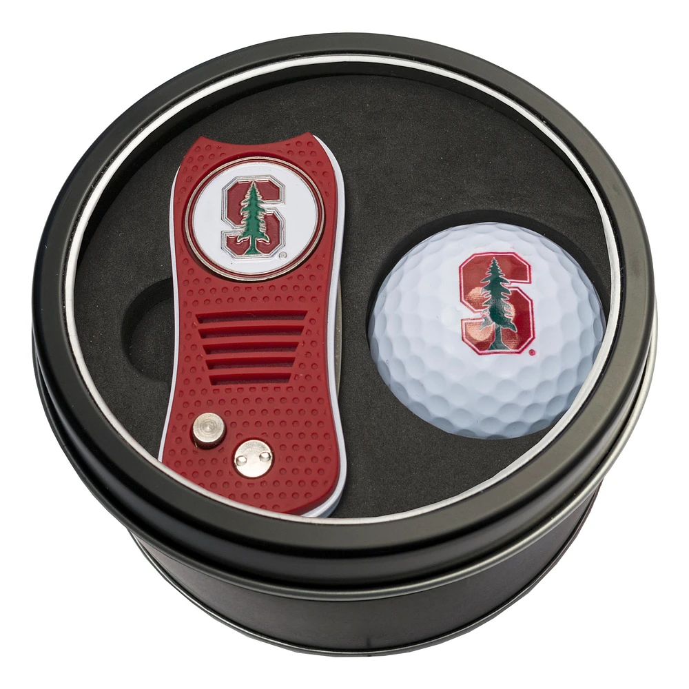 Stanford Cardinal Divot Tool & Golf Ball Personalized Tin Gift Set