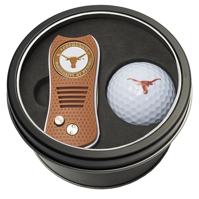 Texas Longhorns Divot Tool & Golf Ball Personalized Tin Gift Set