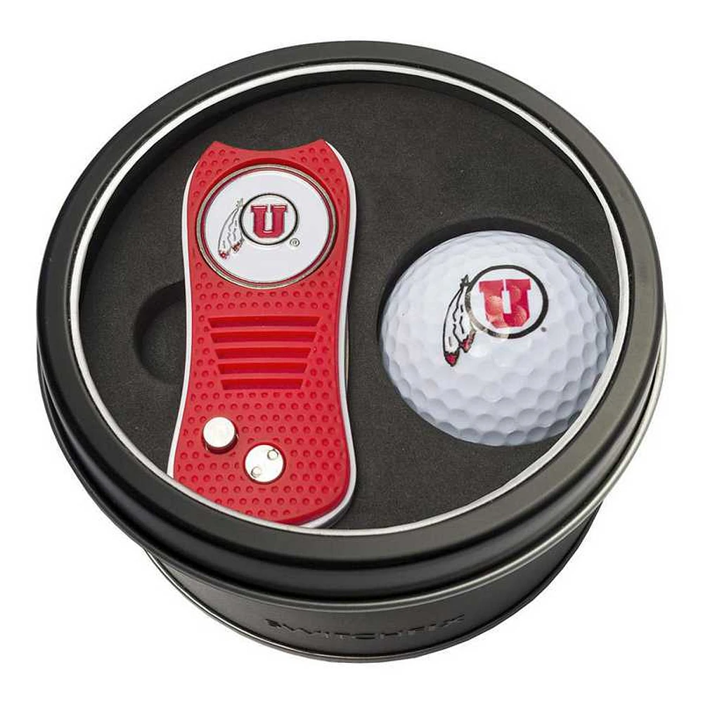 Utah Utes Divot Tool & Golf Ball Personalized Tin Gift Set