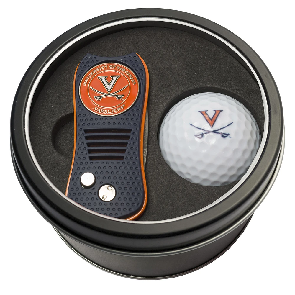 Virginia Cavaliers Divot Tool & Golf Ball Personalized Tin Gift Set