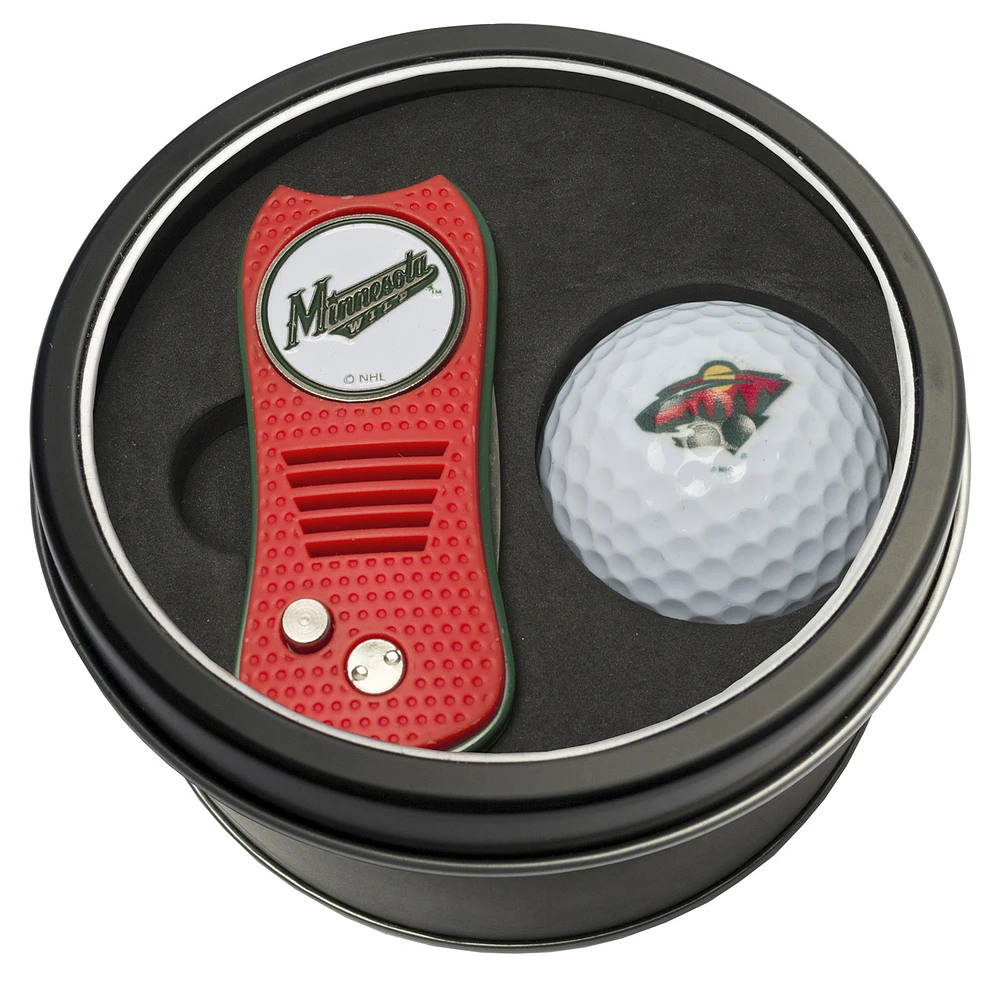 Minnesota Wild Divot Tool & Golf Ball Personalized Tin Gift Set