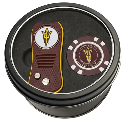 Arizona State Sun Devils Divot Tool & Golf Chip Personalized Tin Gift Set