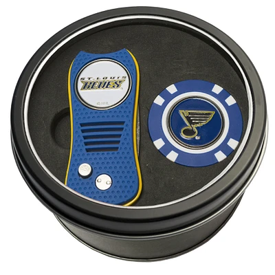 St. Louis Blues Divot Tool & Golf Chip Personalized Tin Gift Set