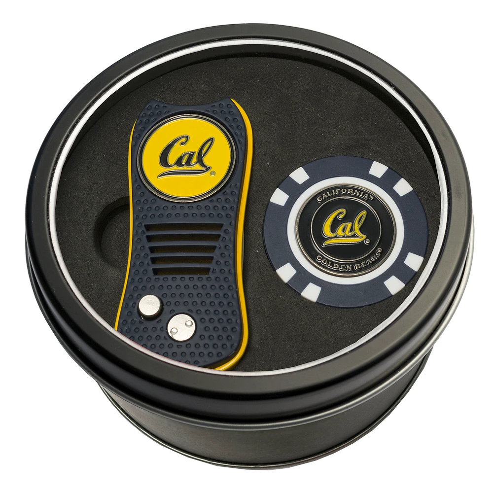 Cal Bears Divot Tool & Golf Chip Personalized Tin Gift Set