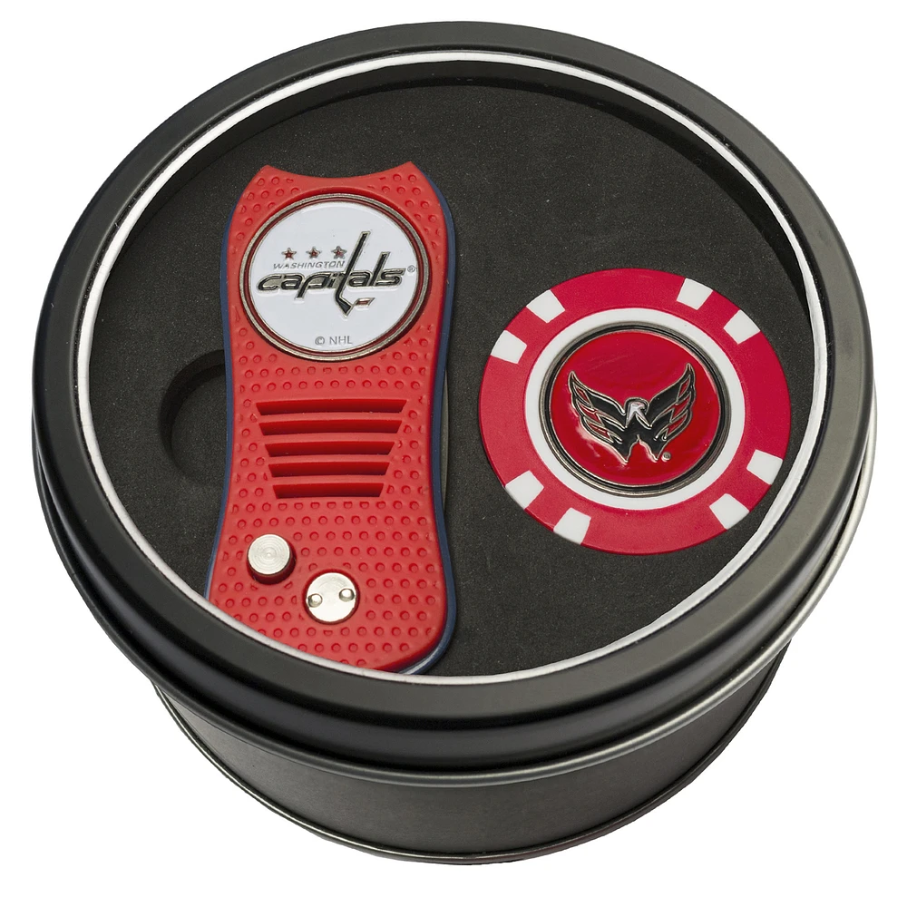 Washington Capitals Divot Tool & Golf Chip Personalized Tin Gift Set