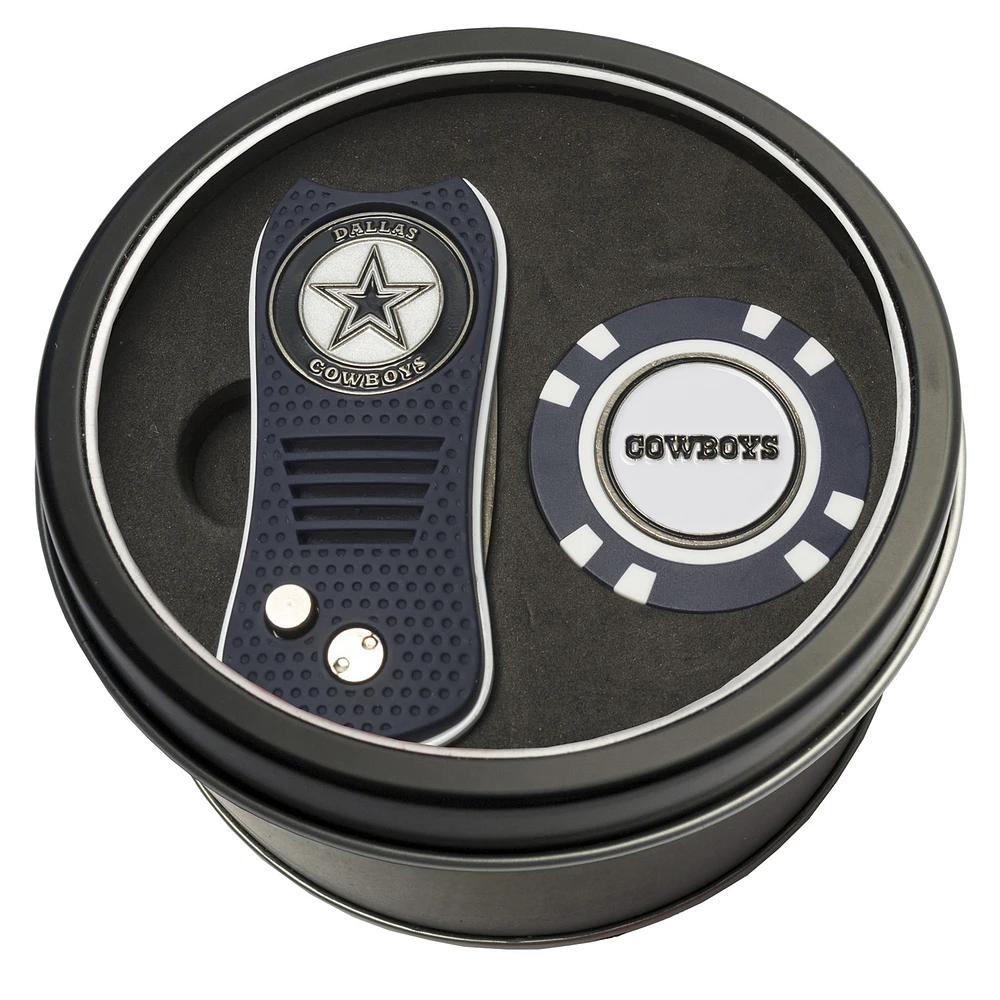 Dallas Cowboys Divot Tool & Golf Chip Personalized Tin Gift Set