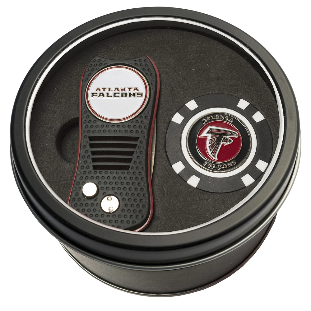 Atlanta Falcons Divot Tool & Golf Chip Personalized Tin Gift Set