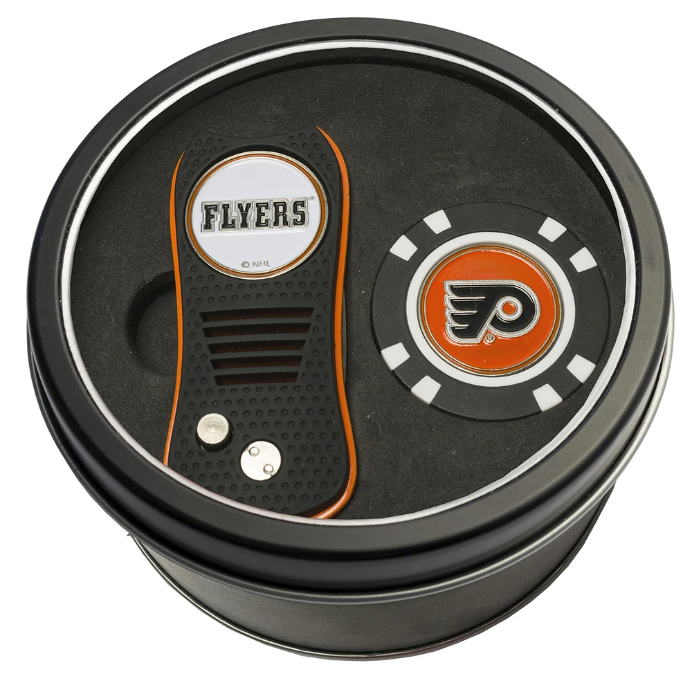 Philadelphia Flyers Divot Tool & Golf Chip Personalized Tin Gift Set