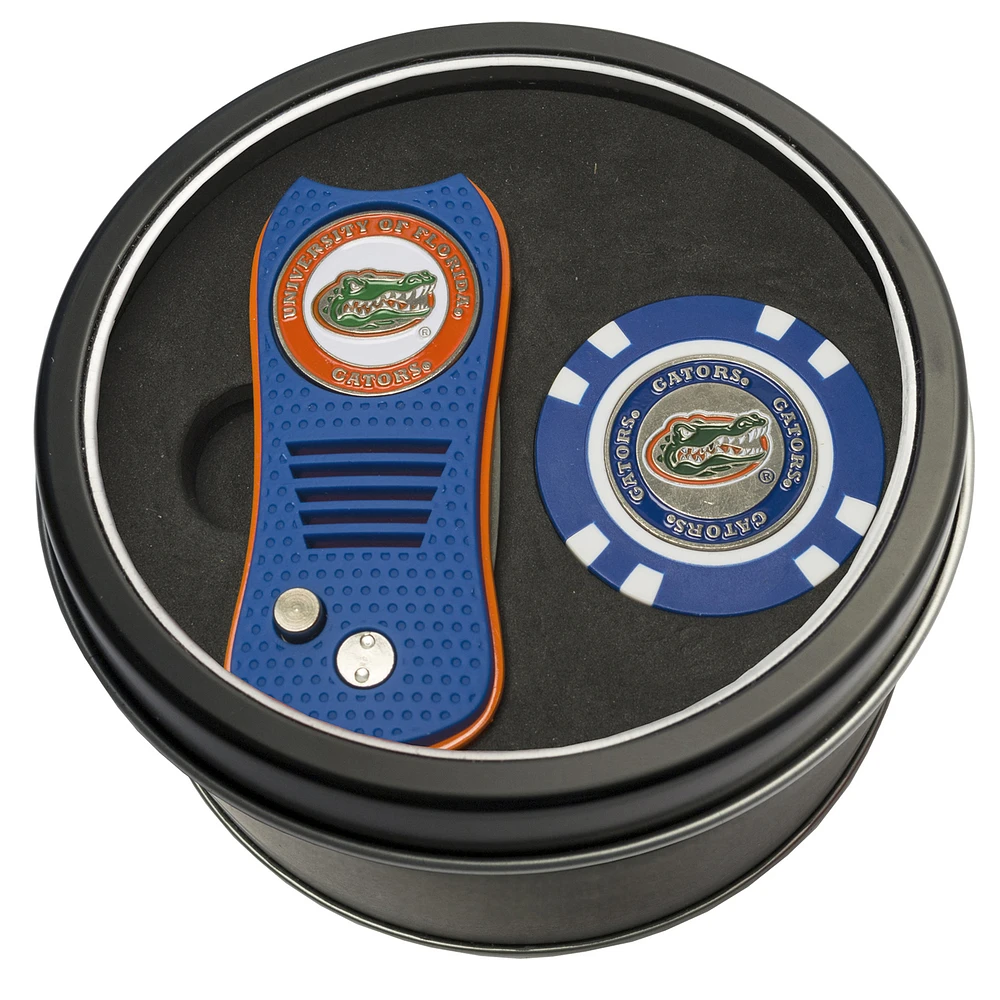 Florida Gators Divot Tool & Golf Chip Personalized Tin Gift Set